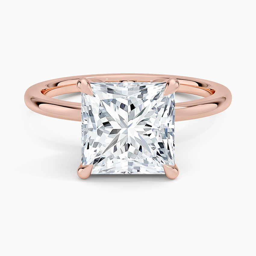 1.60 Carat Princess Halo Design Solitaire Lab Diamond Ring 18K - Florina