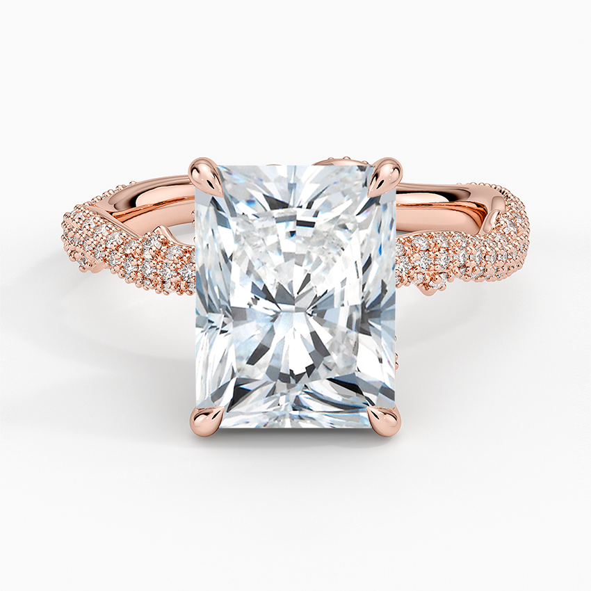 3.75 Karat Radiant Kesim Hidden Halo Tasarım Tektaş Laboratuvar Pırlanta Yüzük - Sorrento