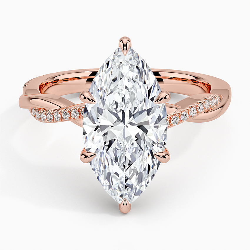 3.25 Karat Marquise Kesim Hidden Halo Tasarım Tektaş Laboratuvar Pırlanta Yüzük - Riga