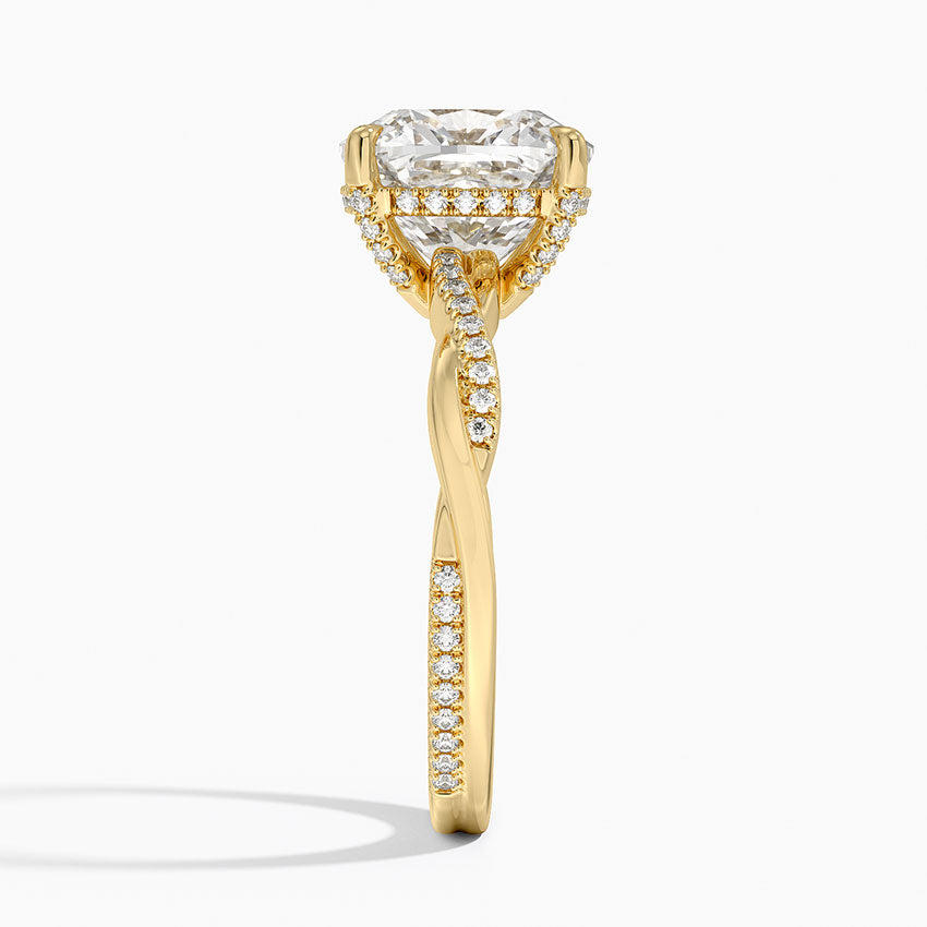1.60 Carat Princess Halo Design Solitaire Lab Diamond Ring 18K - Florina