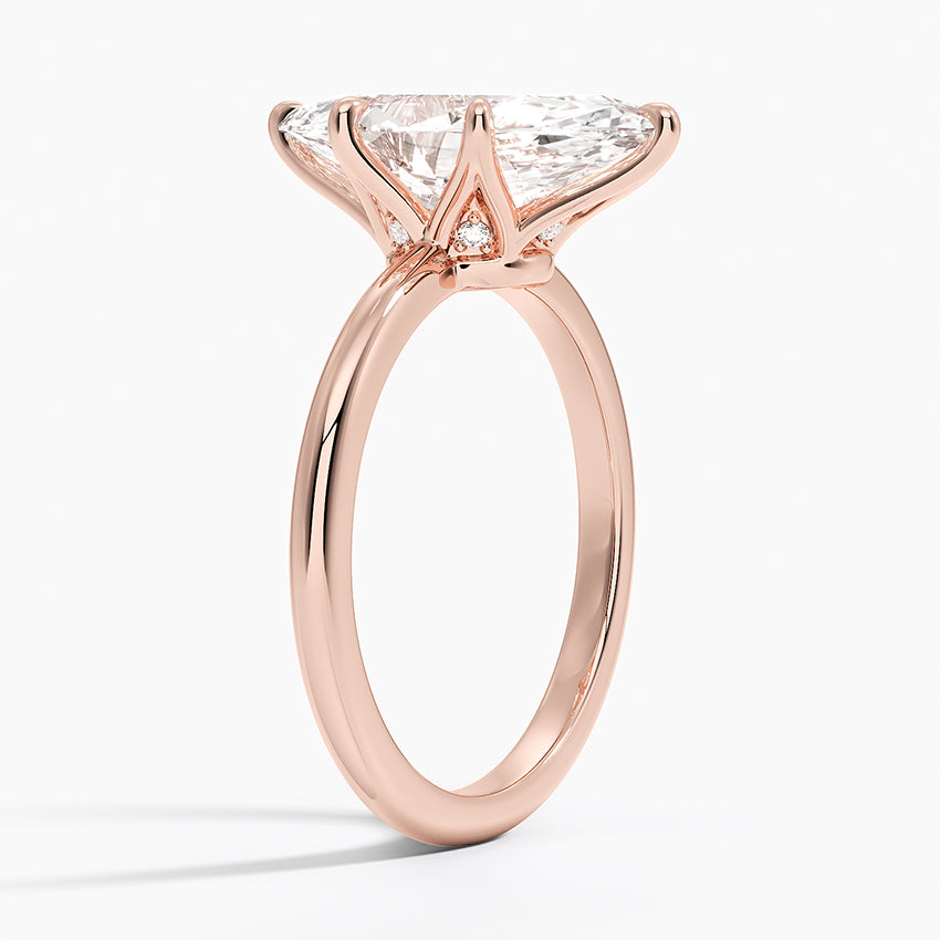3.10 Karat Marquise Kesim Hidden Halo Tasarım Tektaş Laboratuvar Pırlanta Yüzük - Bern