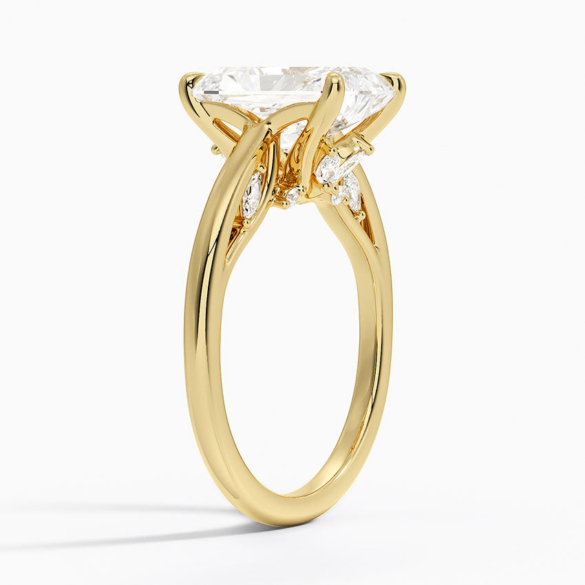 5.30 Karat Radiant Kesim Hidden Halo Tasarım Tektaş Laboratuvar Pırlanta Yüzük - Salzburg