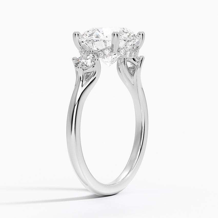 3.50 Karat Yuvarlak Kesim Hidden Halo Tasarım Tektaş Laboratuvar Pırlanta Yüzük - Madrid - Bold Diamonds