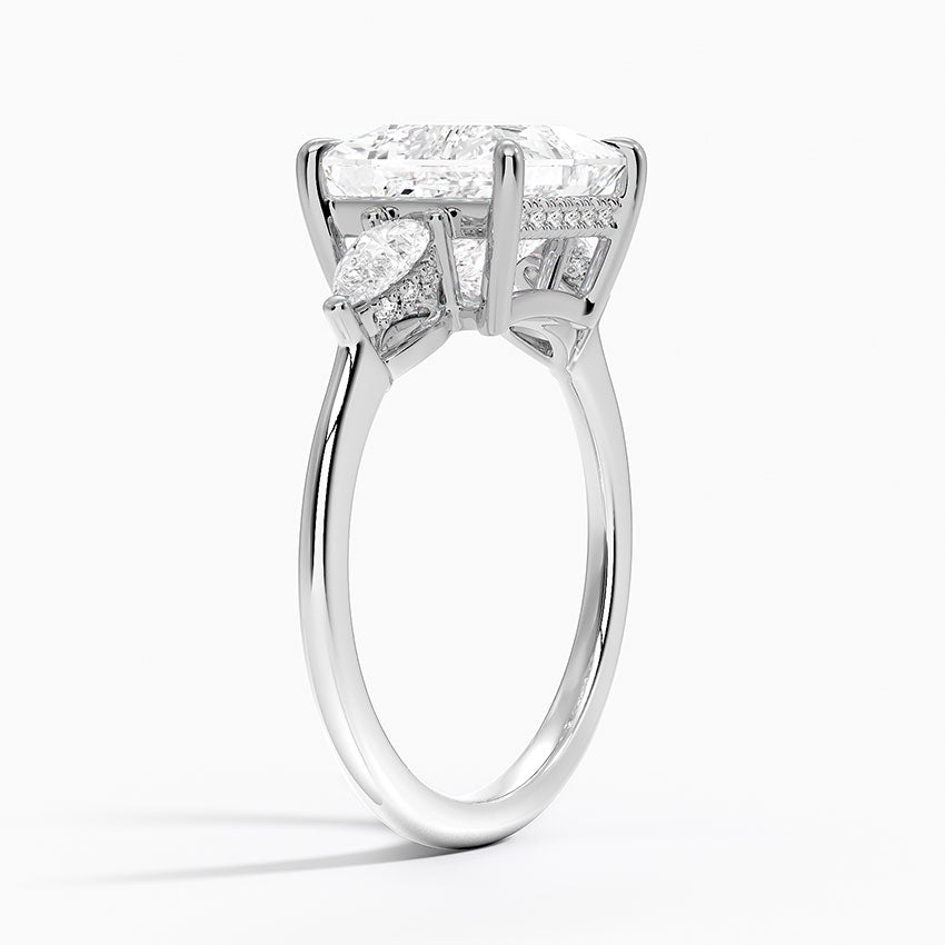 3.50 Prenses Kesim Hidden Halo Tasarım Tektaş Laboratuvar Pırlanta Yüzük - Nilora