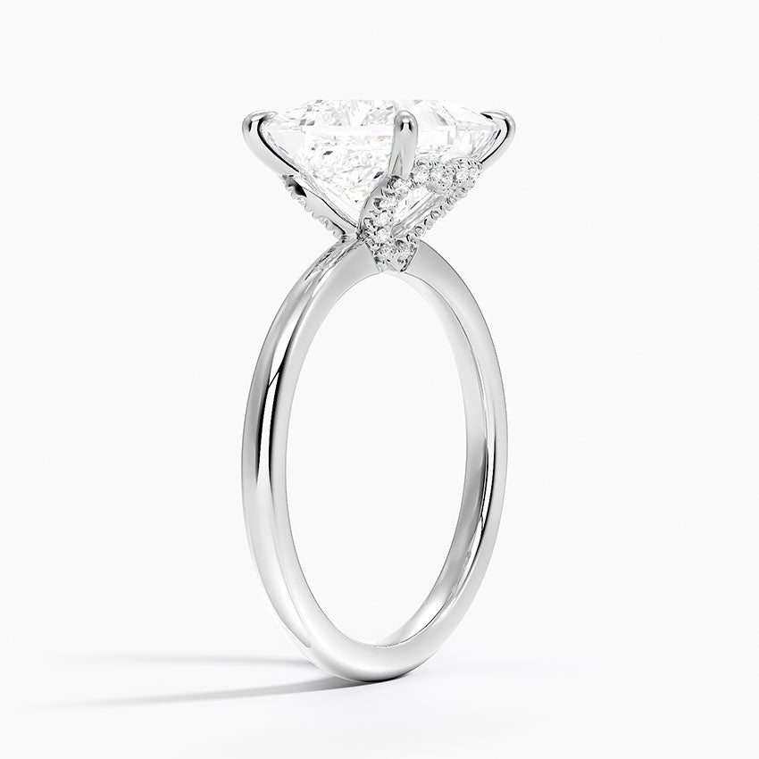 3.15 Prenses Kesim Hidden Halo Tasarım Tektaş Laboratuvar Pırlanta Yüzük - Vilora