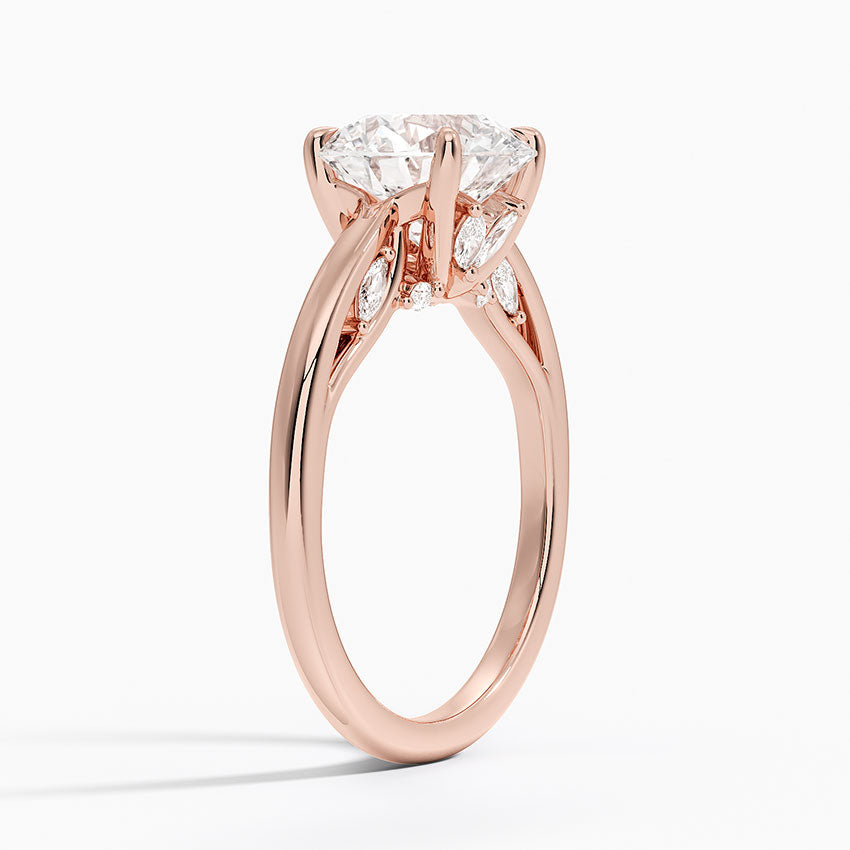 3.30 Hidden Halo Tasarım Tektaş Laboratuvar Pırlanta Yüzük - Dalara