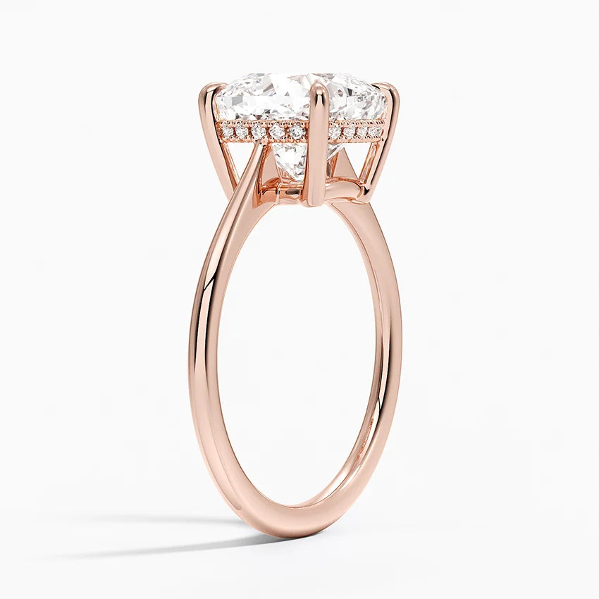 3.10 Karat Cushion Kesim Hidden Halo Tasarım Tektaş Laboratuvar Pırlanta Yüzük - Monaco