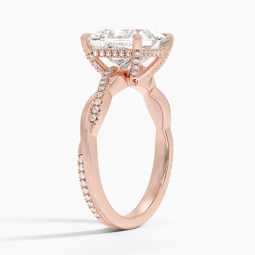1.60 Carat Princess Halo Design Solitaire Lab Diamond Ring 18K - Florina