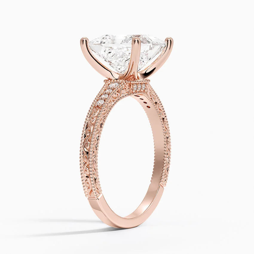 3.15 Prenses Kesim Hidden Halo Tasarım Tektaş Laboratuvar Pırlanta Yüzük - Silora