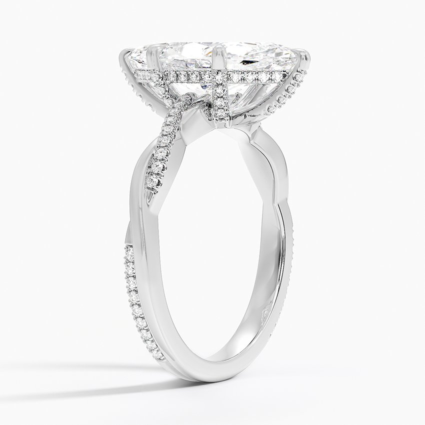 3.25 Karat Marquise Kesim Hidden Halo Tasarım Tektaş Laboratuvar Pırlanta Yüzük - Riga