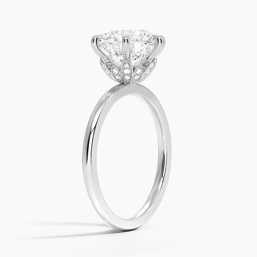 Altı Tırnak 3.15 Karat Hidden Halo Tasarım Tektaş Laboratuvar Pırlanta Yüzük - Delora - Bold Diamonds