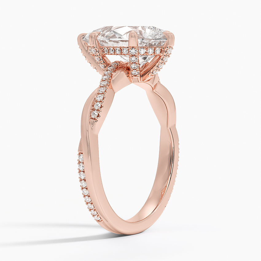 3.25 Karat Damla Kesim Hidden Halo Tasarım Tektaş Laboratuvar Pırlanta Yüzük 18K - Talora