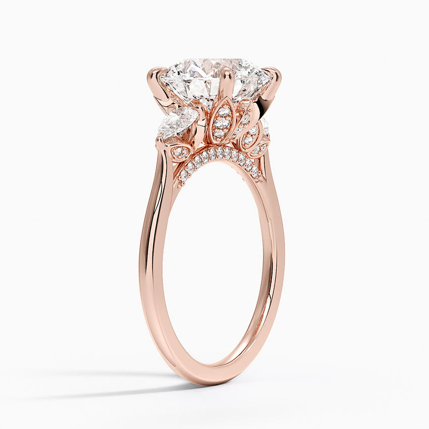 1.60 Carat Princess Halo Design Solitaire Lab Diamond Ring 18K - Florina