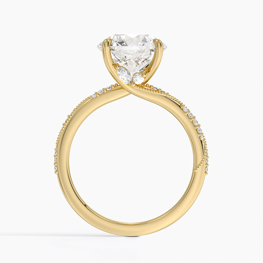 3.25 Karat Hidden Halo Tasarım Tektaş Laboratuvar Pırlanta Yüzük 18K - Melora - Bold Diamonds