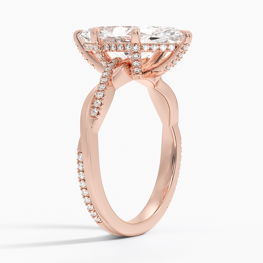 3.25 Karat Marquise Kesim Hidden Halo Tasarım Tektaş Laboratuvar Pırlanta Yüzük - Riga