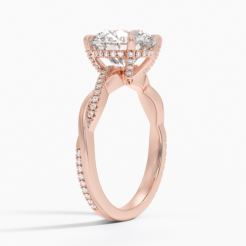 3.25 Karat Hidden Halo Tasarım Tektaş Laboratuvar Pırlanta Yüzük 18K - Talora