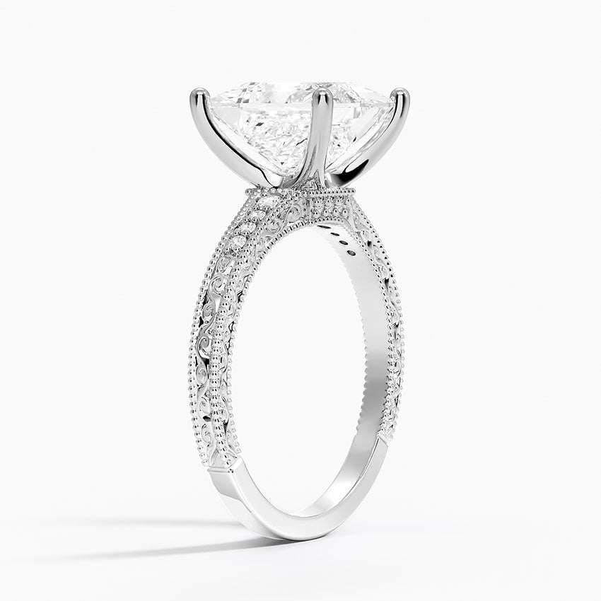 3.15 Karat Prenses Kesim Hidden Halo Tasarım Tektaş Laboratuvar Pırlanta Yüzük - Venice