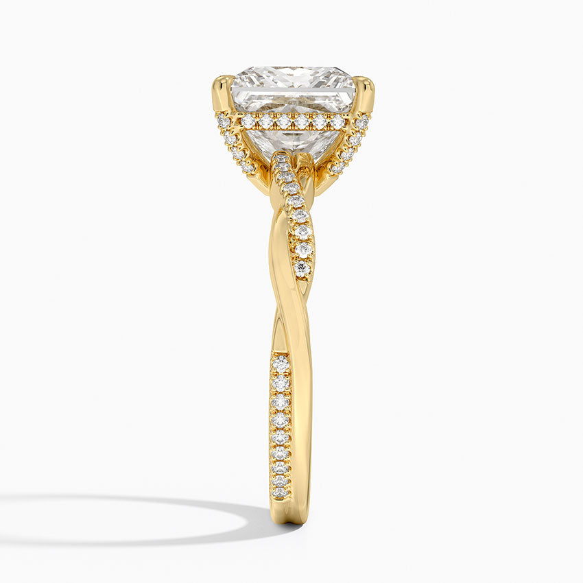 1.60 Carat Princess Halo Design Solitaire Lab Diamond Ring 18K - Florina