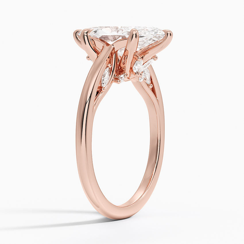 3.30 Karat Marquise Kesim Hidden Halo Tasarım Tektaş Laboratuvar Pırlanta Yüzük - Salzburg