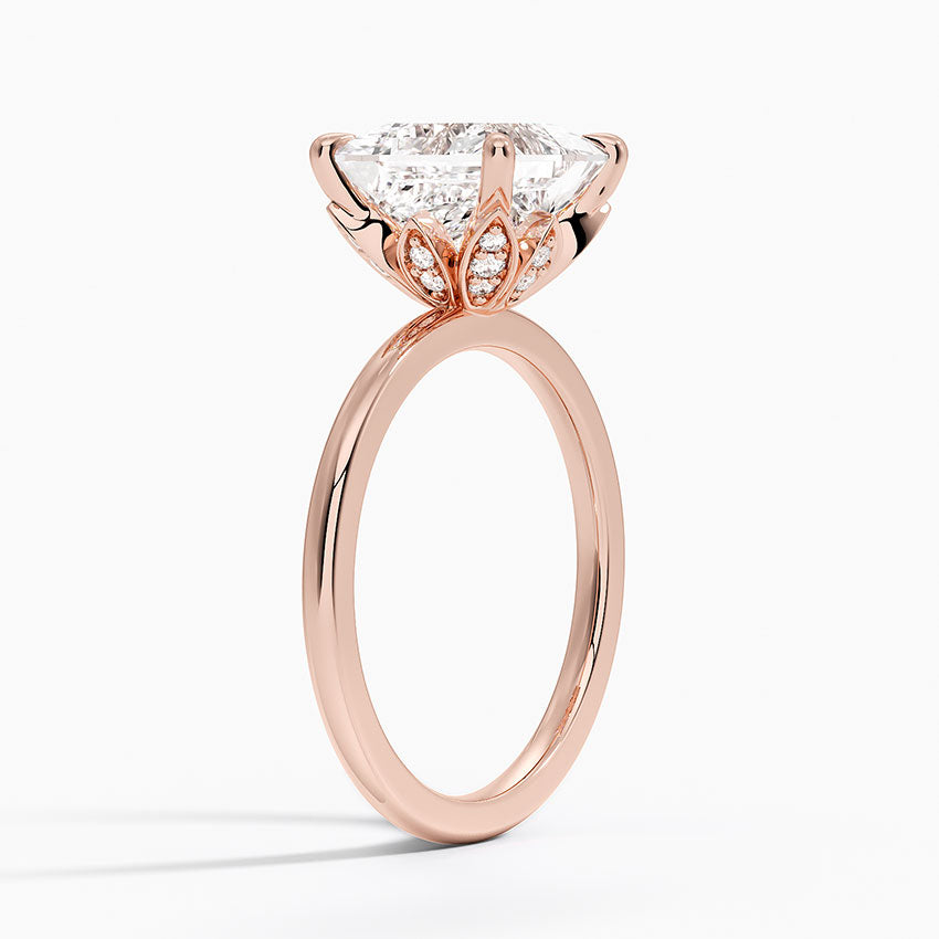 1.60 Carat Princess Halo Design Solitaire Lab Diamond Ring 18K - Florina