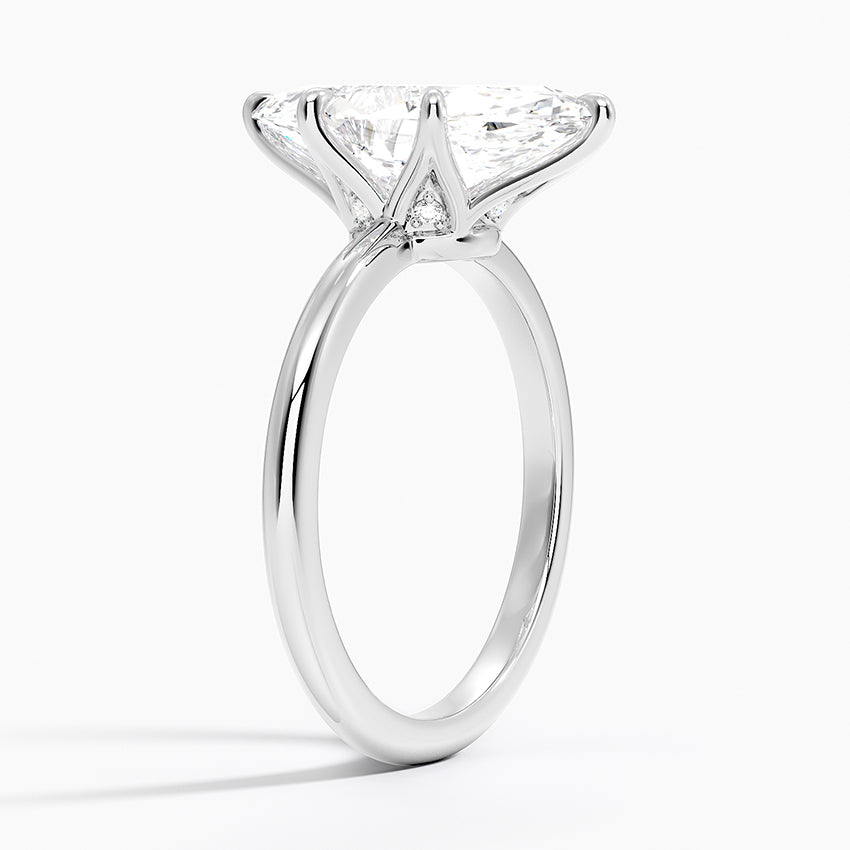 3.10 Karat Marquise Kesim Hidden Halo Tasarım Tektaş Laboratuvar Pırlanta Yüzük - Bern
