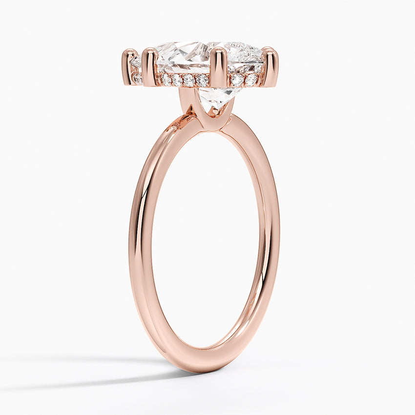 3.10 Damla Kesim Hidden Halo Tasarım Tektaş Laboratuvar Pırlanta Yüzük - Melara