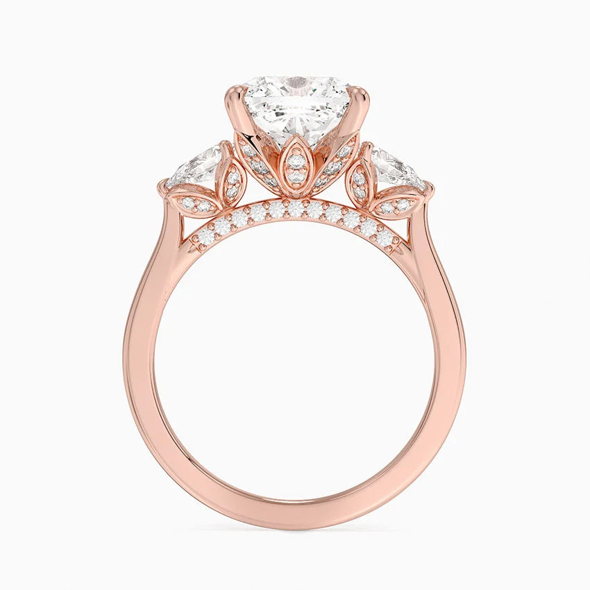 1.60 Carat Princess Halo Design Solitaire Lab Diamond Ring 18K - Florina