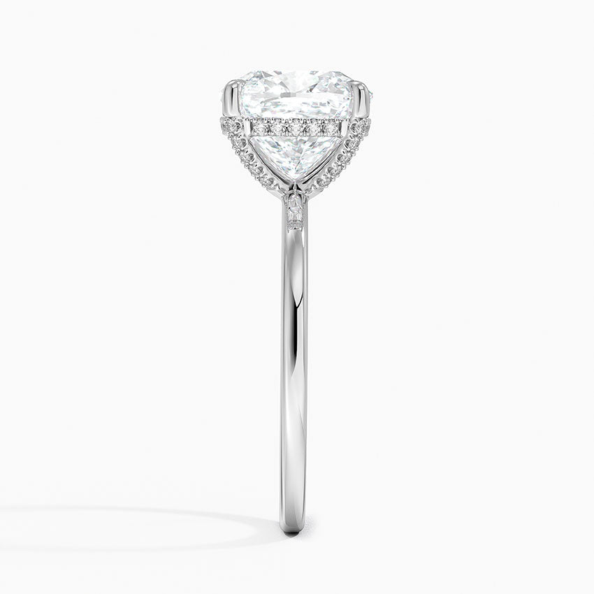 3.15 Karat Cushion Kesim Hidden Halo Tasarım Tektaş Laboratuvar Pırlanta Yüzük - Gilora - Bold Diamonds