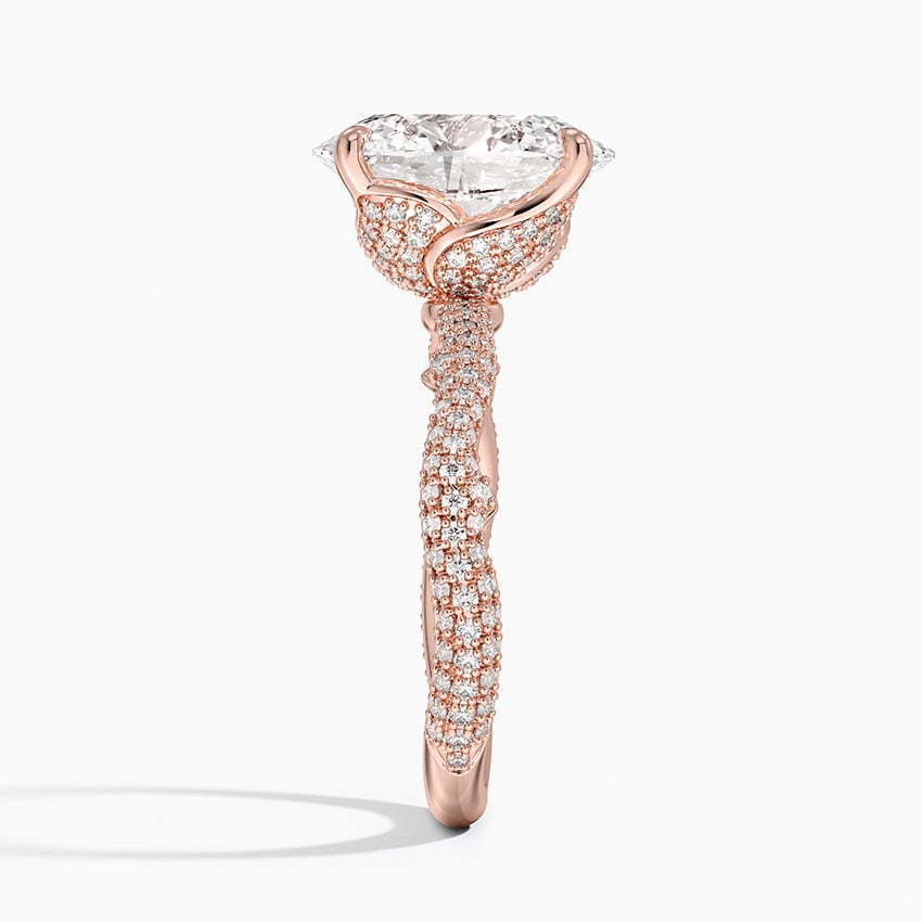 4.75 Oval Kesim Hidden Halo Tasarım Tektaş Laboratuvar Pırlanta Yüzük - Filara