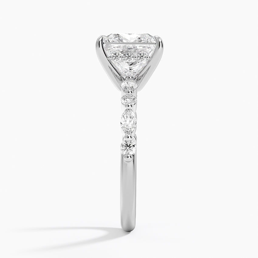 1.60 Carat Princess Halo Design Solitaire Lab Diamond Ring 18K - Florina