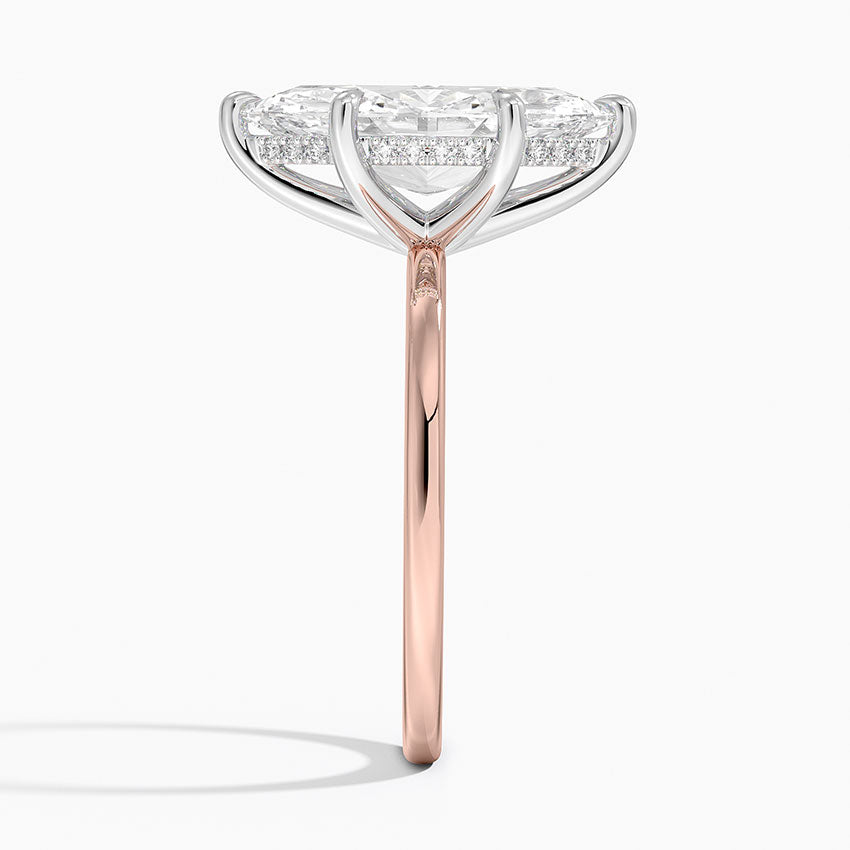 3.10 Karat Marquise Kesim Hidden Halo Tasarım Tektaş Laboratuvar Pırlanta Yüzük 18K - Elora - Bold Diamonds