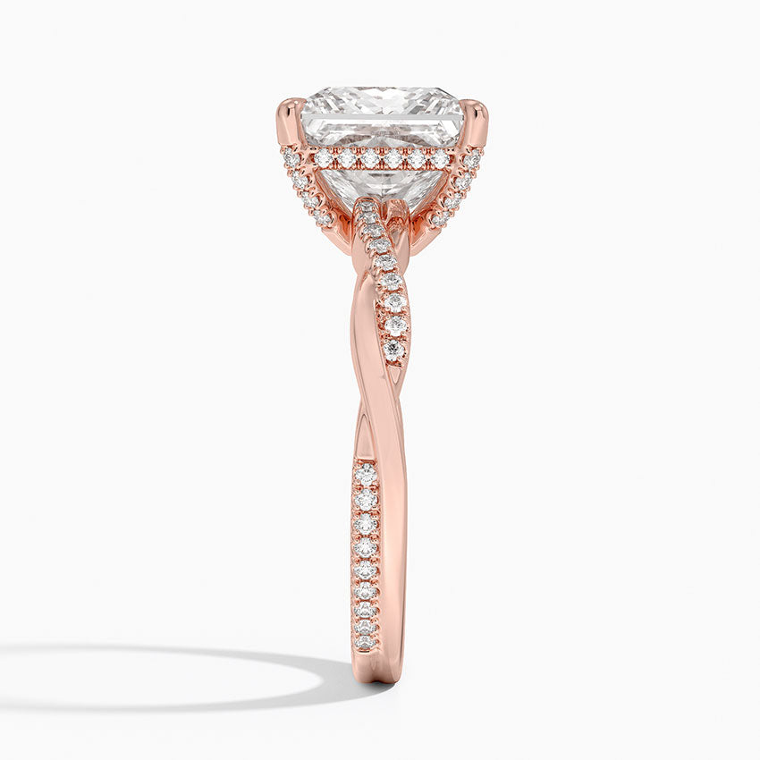 1.60 Carat Princess Halo Design Solitaire Lab Diamond Ring 18K - Florina