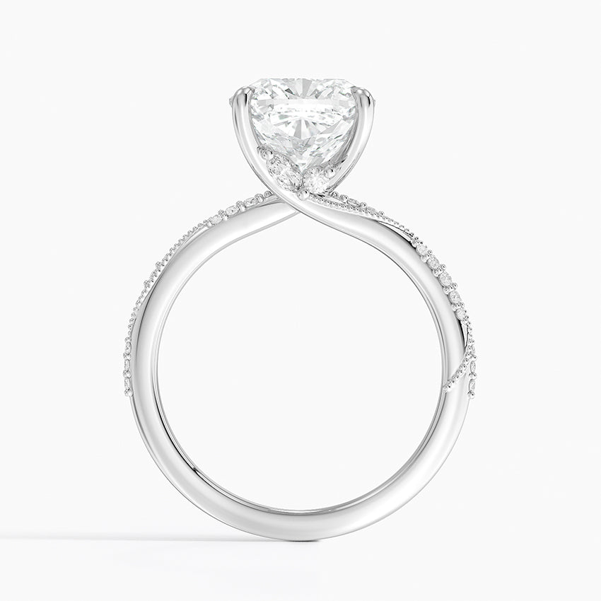 3.25 Karat Cushion Kesim Hidden Halo Tasarım Tektaş Laboratuvar Pırlanta Yüzük 18K - Melora