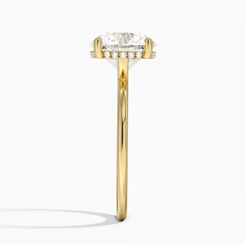 3.10 Karat Hidden Halo Tasarım Tektaş Laboratuvar Pırlanta Yüzük - Lucerne