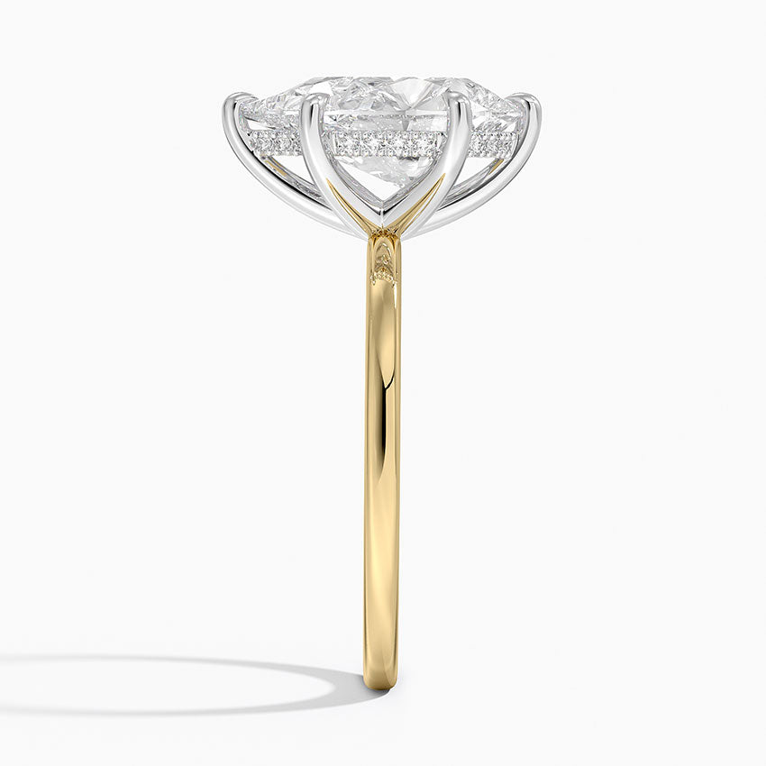 3.10 Karat Damla Kesim Hidden Halo Tasarım Tektaş Laboratuvar Pırlanta Yüzük 18K - Elora - Bold Diamonds