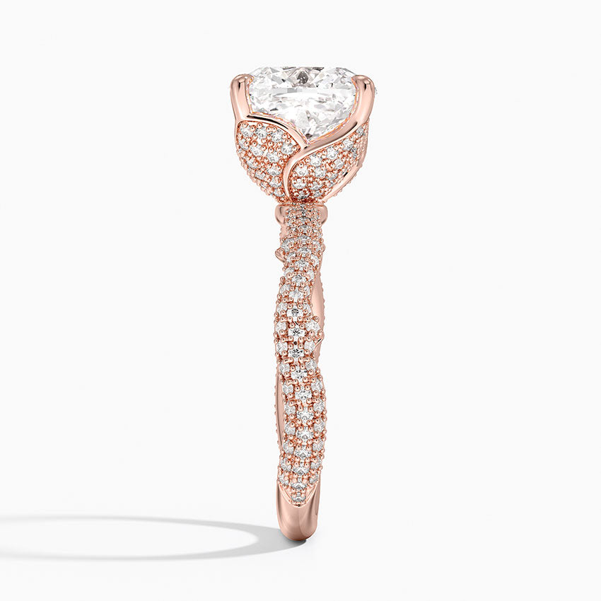 3.75 Karat Cushion Kesim Hidden Halo Tasarım Tektaş Laboratuvar Pırlanta Yüzük - Sorrento