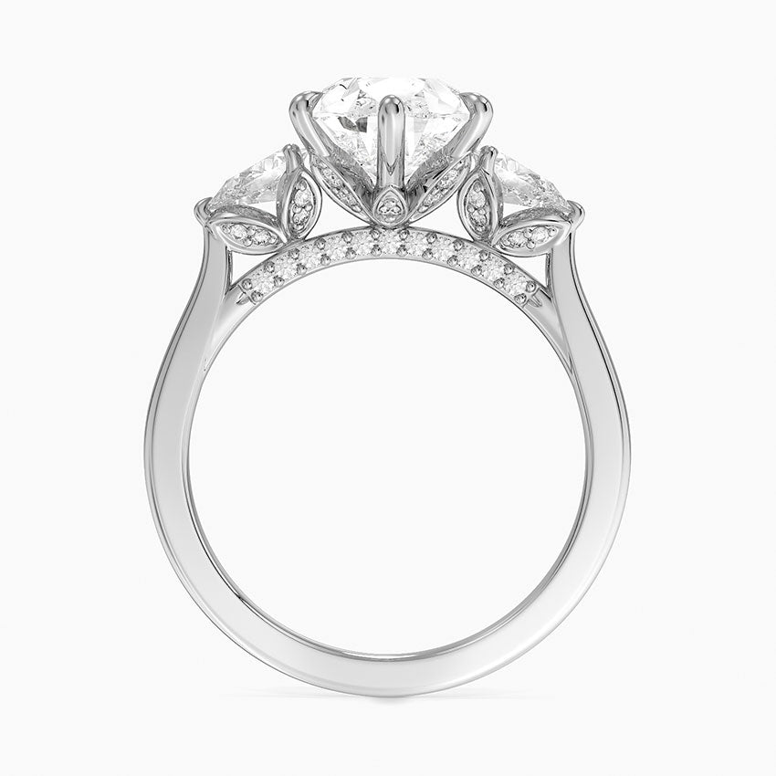 1.60 Carat Princess Halo Design Solitaire Lab Diamond Ring 18K - Florina