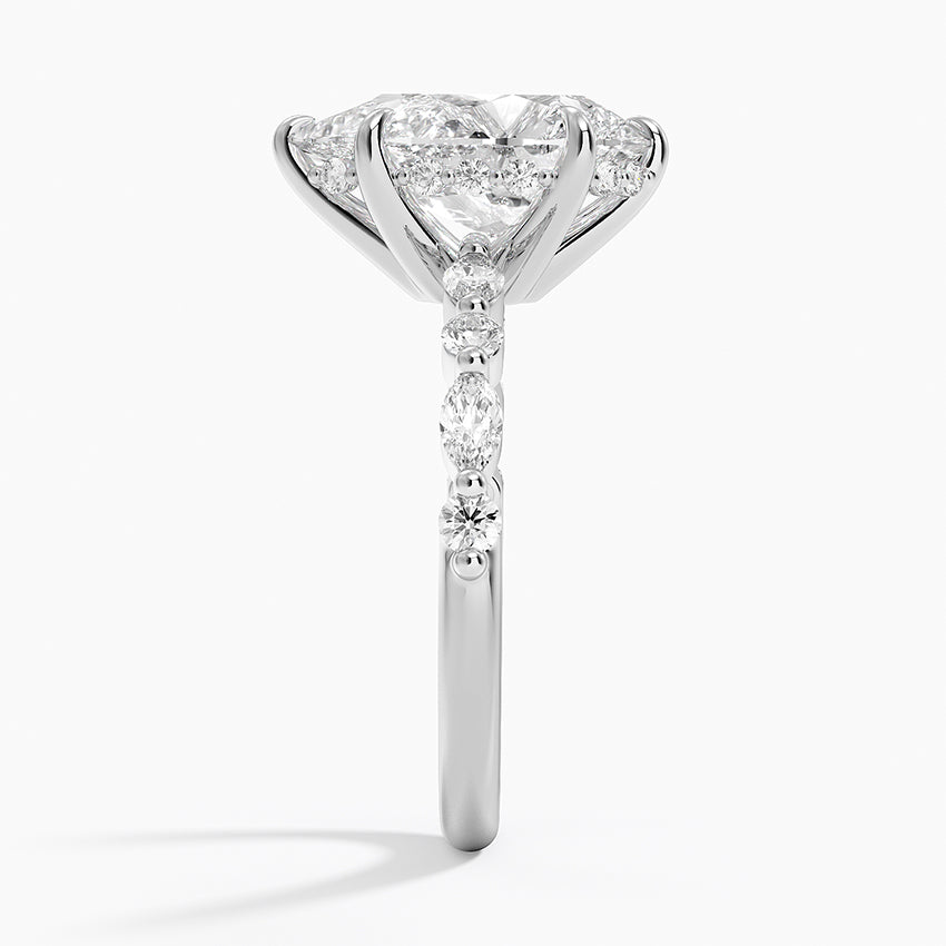 1.60 Carat Princess Halo Design Solitaire Lab Diamond Ring 18K - Florina