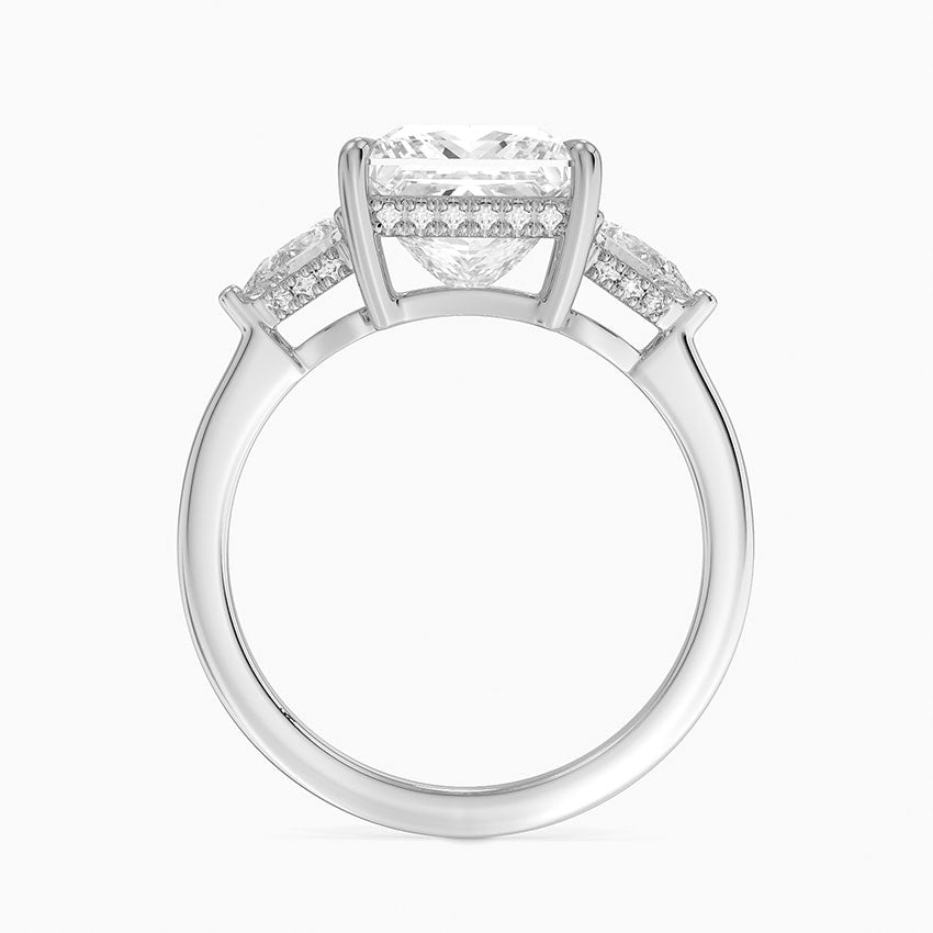 3.50 Prenses Kesim Hidden Halo Tasarım Tektaş Laboratuvar Pırlanta Yüzük - Nilora