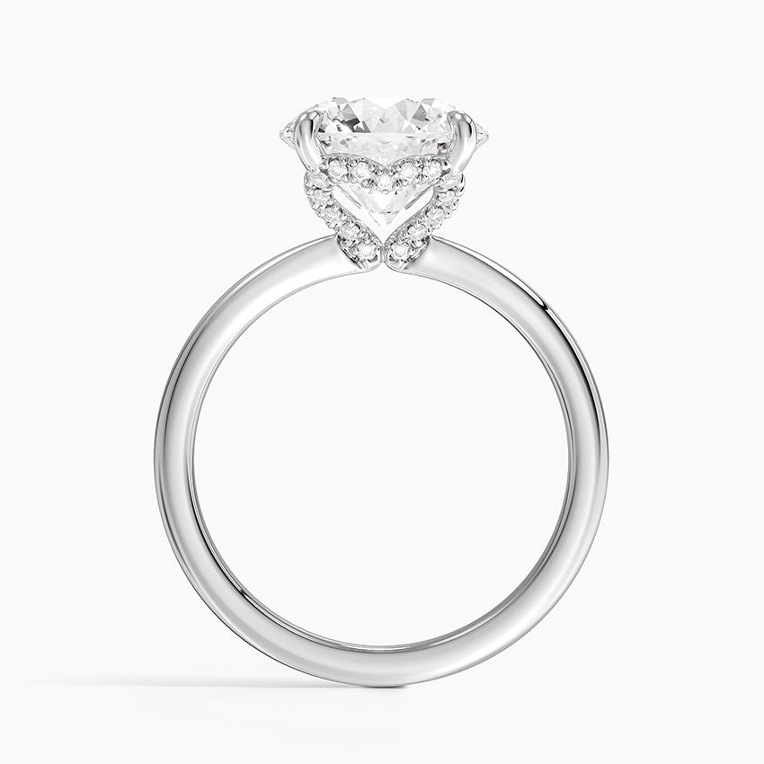 1.60 Carat Princess Halo Design Solitaire Lab Diamond Ring 18K - Florina