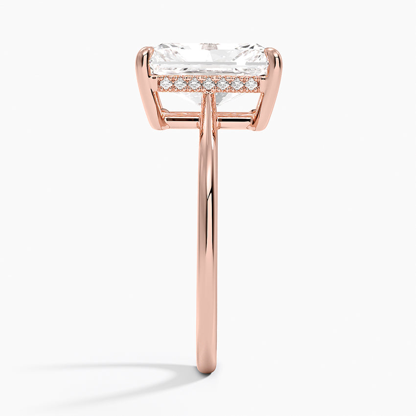 3.10 Karat Radiant Kesim Hidden Halo Tasarım Tektaş Laboratuvar Pırlanta Yüzük - Monaco