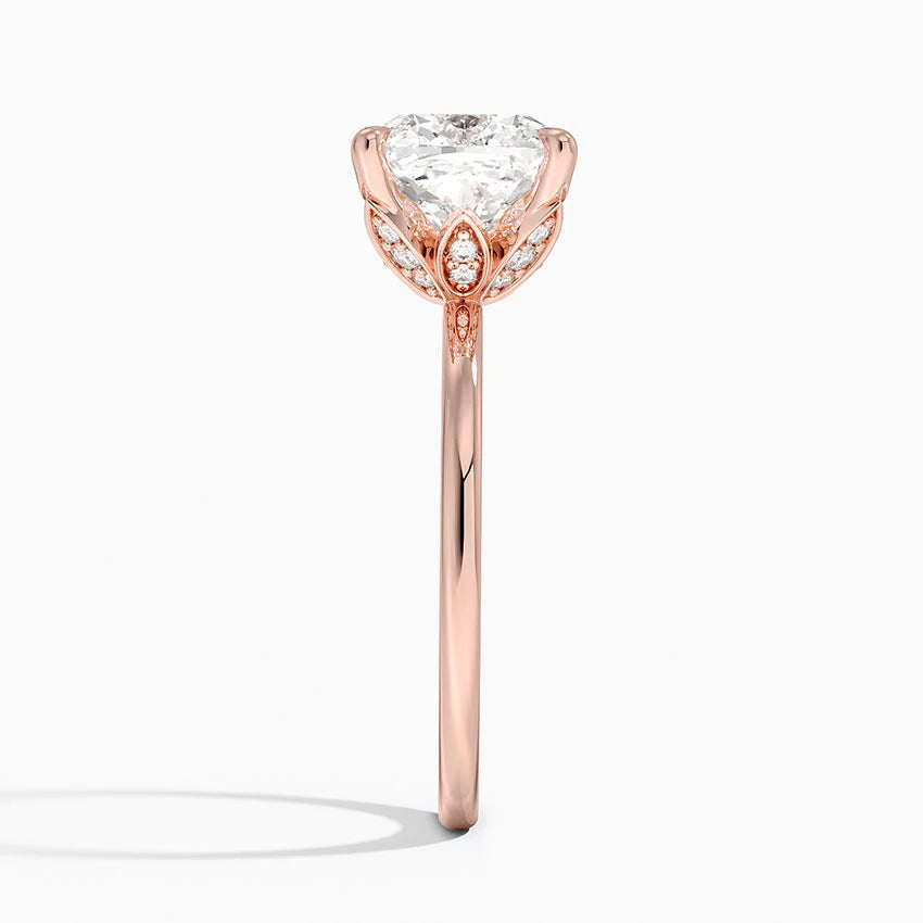 1.60 Carat Princess Halo Design Solitaire Lab Diamond Ring 18K - Florina