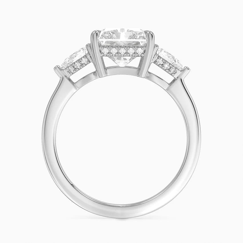 3.50 Radiant Kesim Hidden Halo Tasarım Tektaş Laboratuvar Pırlanta Yüzük - Nilora