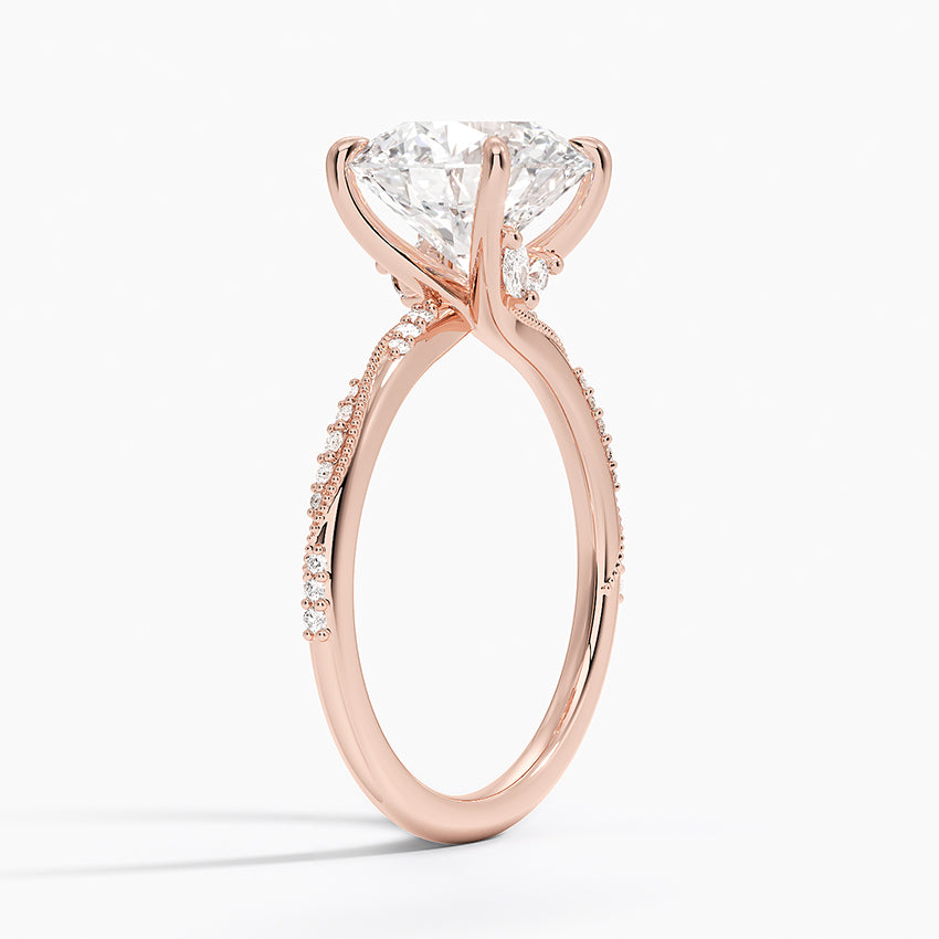 3.25 Karat Hidden Halo Tasarım Tektaş Laboratuvar Pırlanta Yüzük 18K - Melora - Bold Diamonds