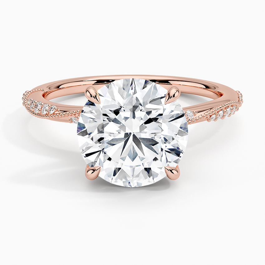 3.25 Karat Hidden Halo Tasarım Tektaş Laboratuvar Pırlanta Yüzük 18K - Melora - Bold Diamonds