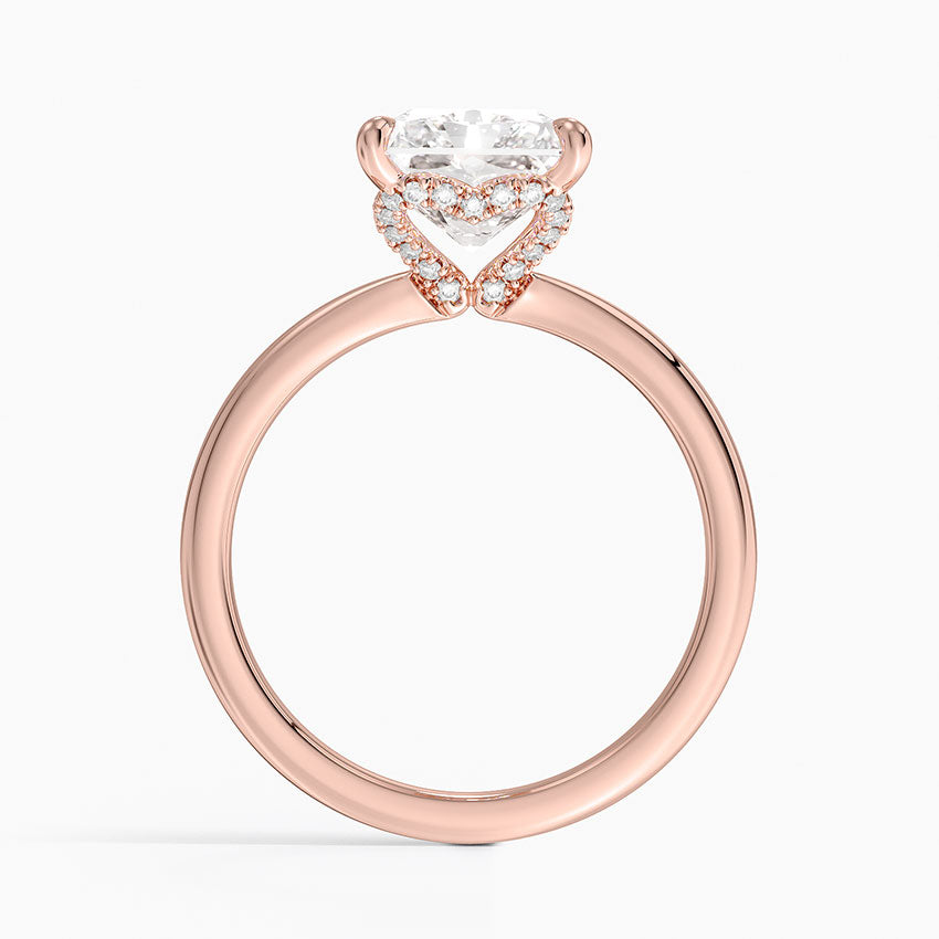 3.15 Karat Radiant Kesim Hidden Halo Tasarım Tektaş Laboratuvar Pırlanta Yüzük - Lyon