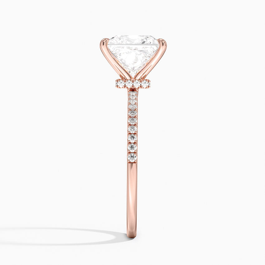 3.25 Karat Prenses Kesim Hidden Halo Tasarım Tektaş Laboratuvar Pırlanta Yüzük - Filora - Bold Diamonds