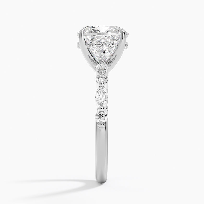 1.60 Carat Princess Halo Design Solitaire Lab Diamond Ring 18K - Florina