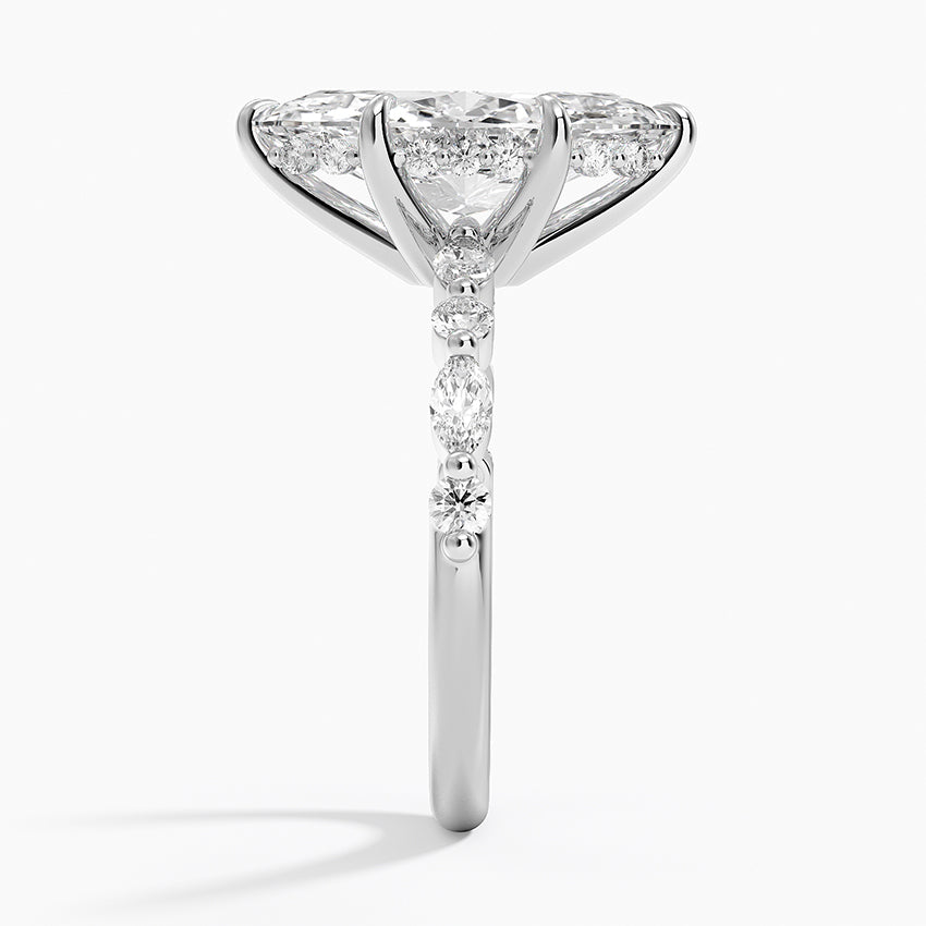 1.60 Carat Princess Halo Design Solitaire Lab Diamond Ring 18K - Florina