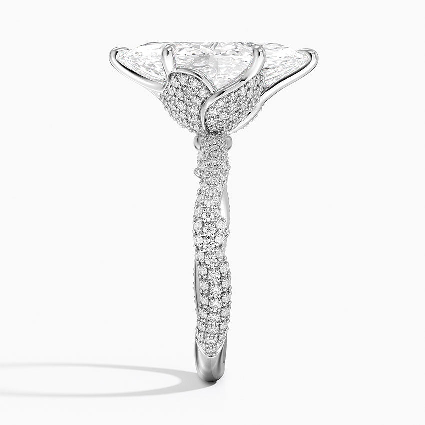 3.75 Karat Marquise Kesim Hidden Halo Tasarım Tektaş Laboratuvar Pırlanta Yüzük - Sorrento